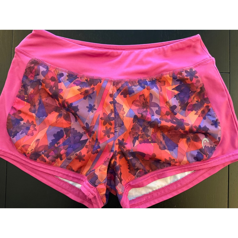 Head Tennis‎ Court Shorts Womens Small Pink Built-In Brief Athletic Activewear